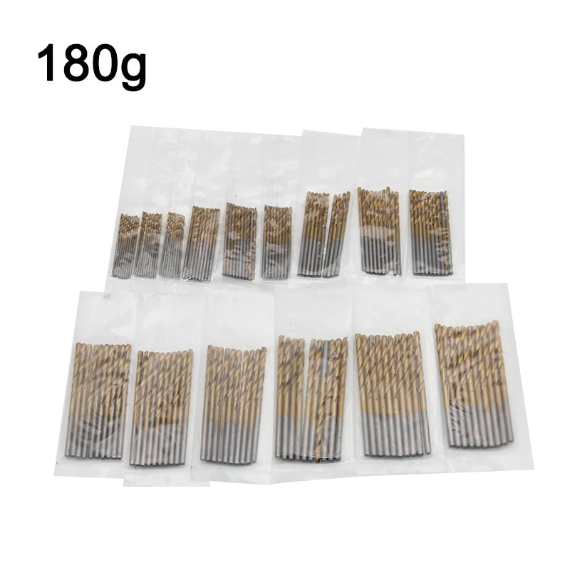 Juego de 50 Brocas de Espiral con Recubrimiento de Titanio (1-3 mm) – Mini Brocas para Taladro Eléctrico, Perforación y Bricolaje en Madera