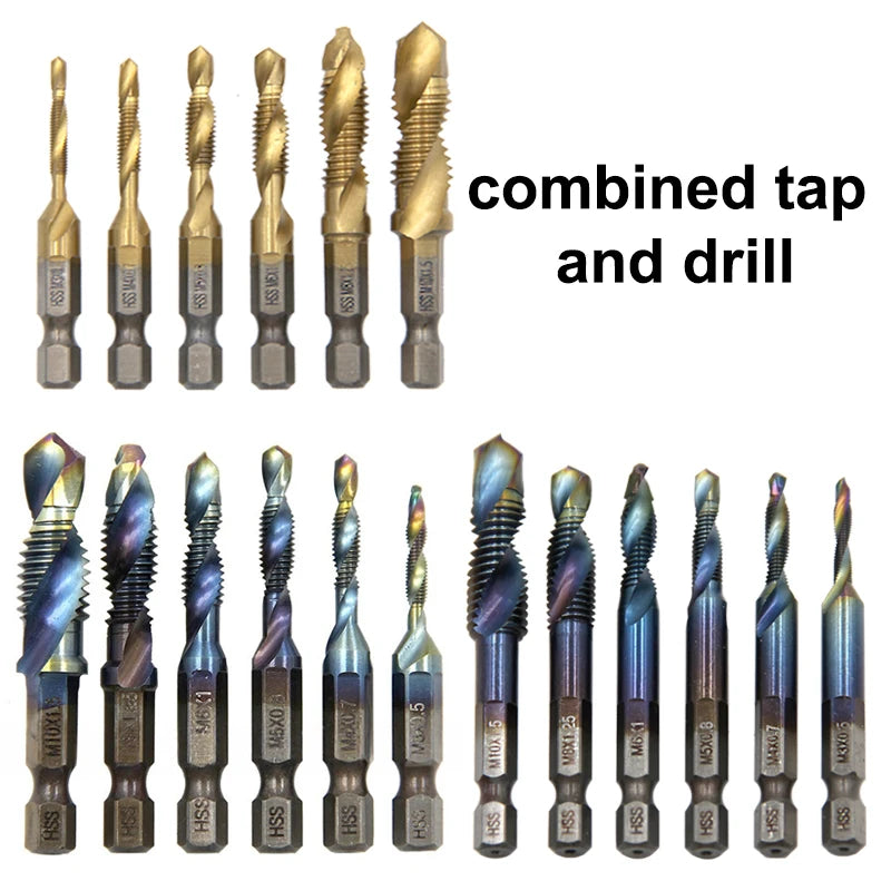 Llave de Tacos Espiral HSS Multifunción | Taladro + Roscado + Biselado Integrado
