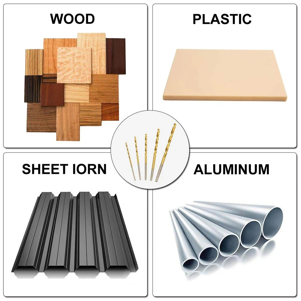 Juego de 50 Brocas de Espiral con Recubrimiento de Titanio (1-3 mm) – Mini Brocas para Taladro Eléctrico, Perforación y Bricolaje en Madera