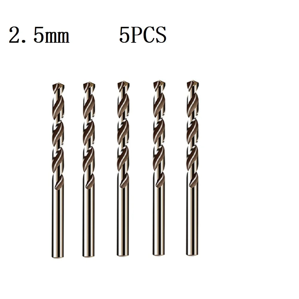 5/10pcs HSS M35 Cobalt Juego de Brocas de 1mm, 1.5mm, 2mm, 2.5mm y 3mm para Acero Inoxidable Brocas de barrena de alta calidad para taladro de columna