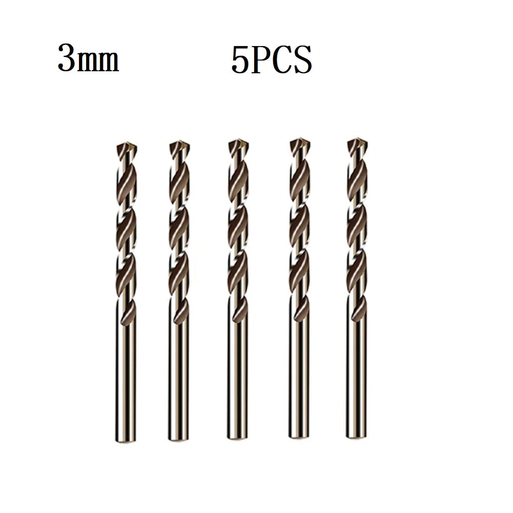 5/10pcs HSS M35 Cobalt Juego de Brocas de 1mm, 1.5mm, 2mm, 2.5mm y 3mm para Acero Inoxidable Brocas de barrena de alta calidad para taladro de columna