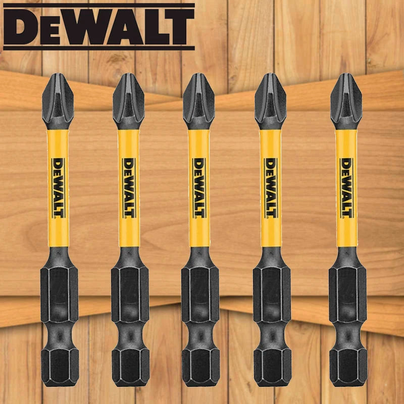 DEWALT Original PH2 57MM Juego de 5 brocas HSS de impacto para destornilladores o taladros eléctricos