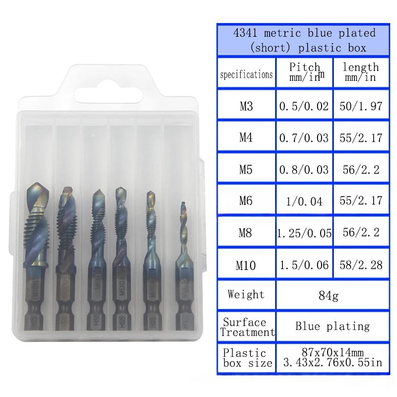Llave de Tacos Espiral HSS Multifunción | Taladro + Roscado + Biselado Integrado