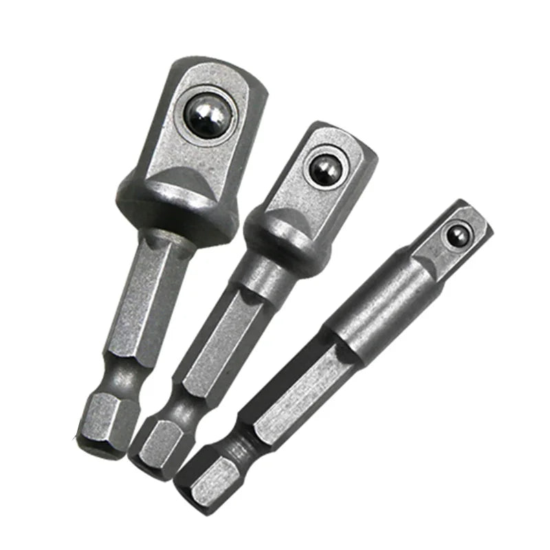 Juego de adaptadores de enchufe de acero cromo vanadio, vástago hexagonal de 1/4" 3/8" 1/2", mechas de extensión para taladro, barra de herramientas eléctricas TF003.