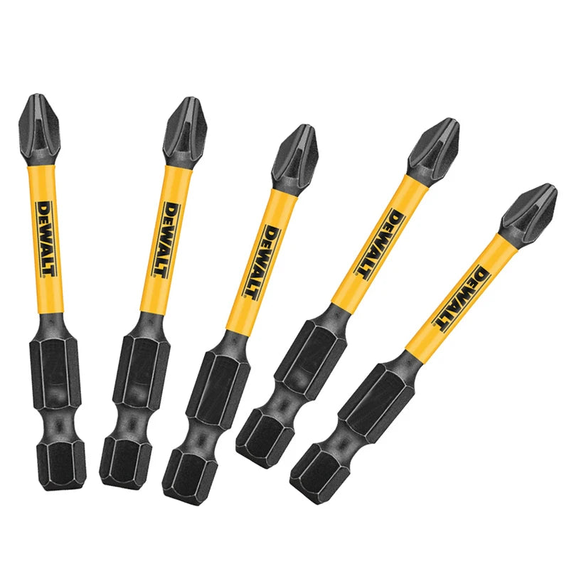 DEWALT Original PH2 57MM Juego de 5 brocas HSS de impacto para destornilladores o taladros eléctricos