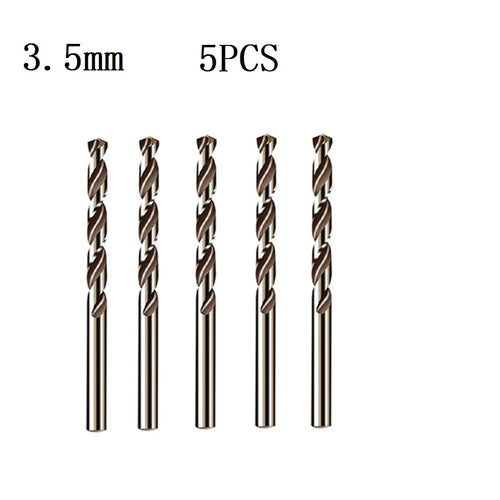 5/10pcs HSS M35 Cobalt Juego de Brocas de 1mm, 1.5mm, 2mm, 2.5mm y 3mm para Acero Inoxidable Brocas de barrena de alta calidad para taladro de columna