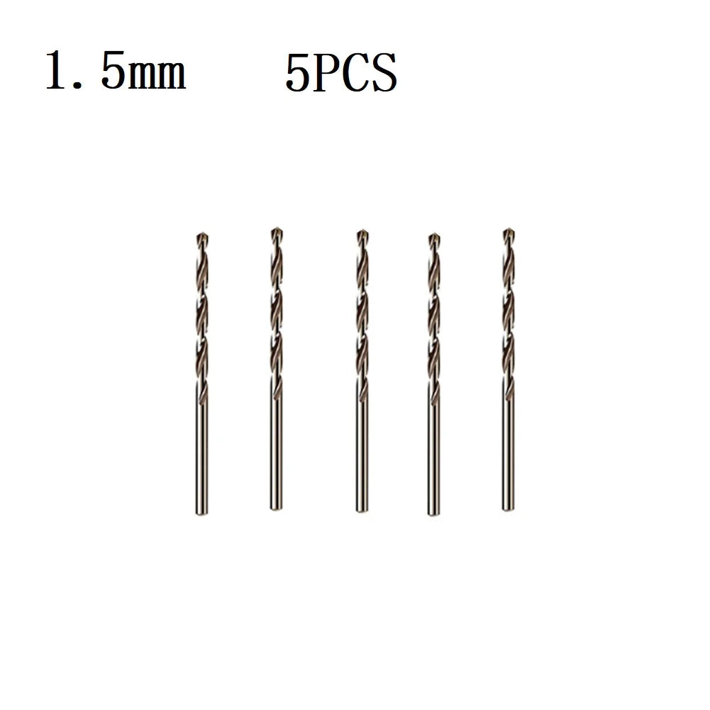 5/10pcs HSS M35 Cobalt Juego de Brocas de 1mm, 1.5mm, 2mm, 2.5mm y 3mm para Acero Inoxidable Brocas de barrena de alta calidad para taladro de columna